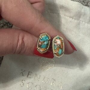 Kendra Scott Gold and Turquoise Earrings